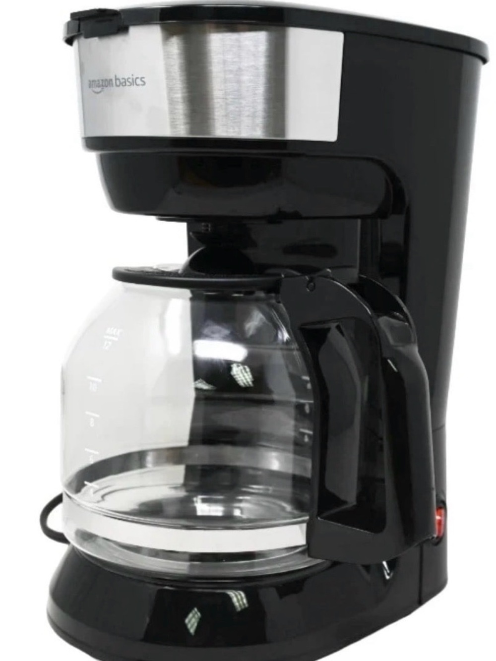 Amazon Basics 12-Cup Coffee Maker – Black & Stainless Steel